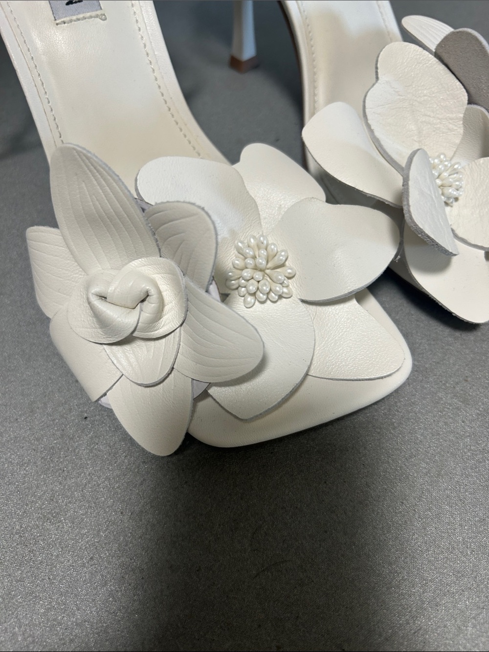 Steve Madden White Floral Open-Toe Ankle-Strap Heels- Amani sandal - Picture 3 of 9